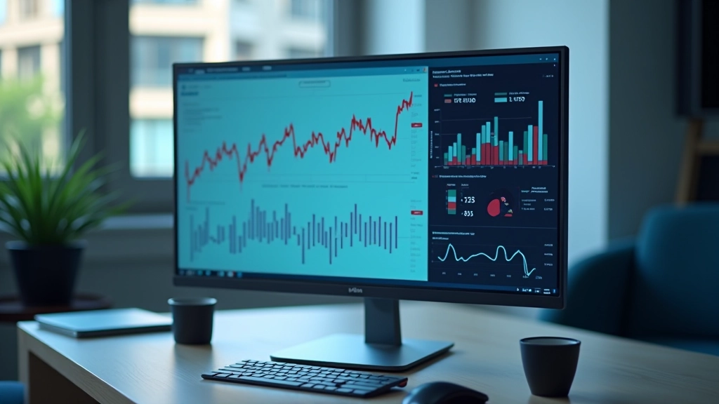Detaillierte Wirtschaftsdaten und Kennzahlen auf einem Computerbildschirm in einem modernen Büro