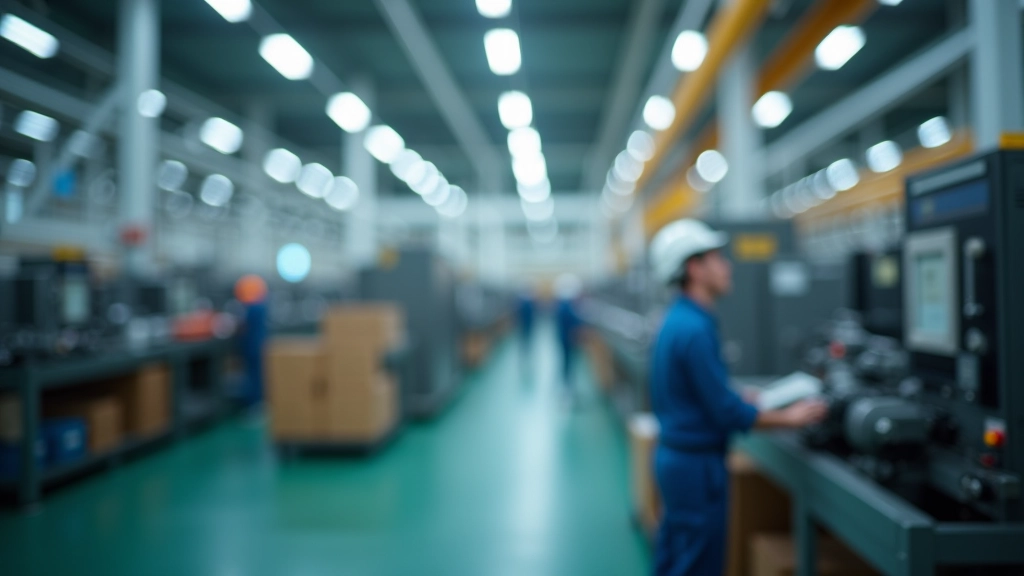 Fabrik mit rauchenden Schornsteinen und Lieferkette-Diagramm zeigt Rohstoffpreise und Produktionskosten