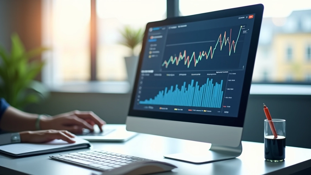 Grafiken zeigen wirtschaftliche Trends und Finanzmarktdaten auf modernem Desktop-Monitor